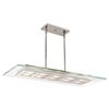 Picture of 72w (4 x 18) Aquarius G24q-2 Quad Fluorescent Damp Location Brushed Steel Clear Adjustable Glass & Metal Pendant 30"x12"x2" (CAN 4.4"x8.25"x0.75")