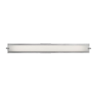 Show details for 39w Geneva Bi-Pin T-5 HO Linear Fluorescent Damp Location Brushed Steel Opal Wall & Vanity (CAN 37.4"x2.25"x1.25"Ø4.4") Picture of 39w Geneva Bi-Pin T-5 HO Linear Fluorescent Damp Location Brushed Steel Opal Wall & Vanity (CAN 37.4"x2.25"x1.25"Ø4.4")