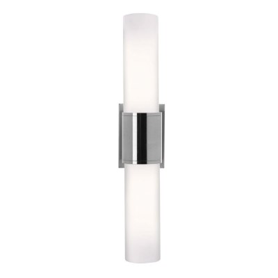 Show details for 36w (2 x 18) Aqueous 2G11 FT18DL Fluorescent Damp Location Brushed Steel Opal Wall Fixture (CAN 5.9"x4.25"x1.75") Picture of 36w (2 x 18) Aqueous 2G11 FT18DL Fluorescent Damp Location Brushed Steel Opal Wall Fixture (CAN 5.9"x4.25"x1.75")