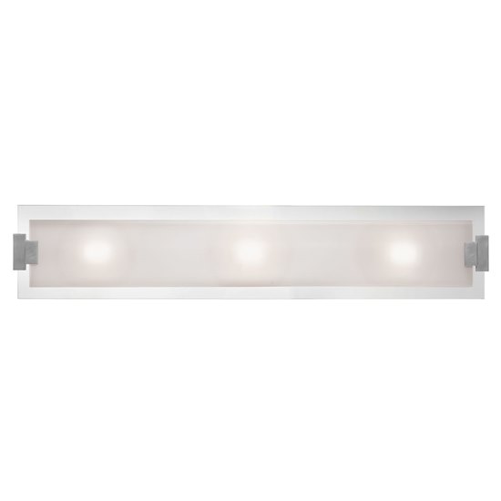 Foto para 39w (3 x 13) Plasma G24q-1 Quad Fluorescent Damp Location Brushed Steel Frosted Vanity & Wall Fixture (CAN 33.1"x4.5"x1.75")