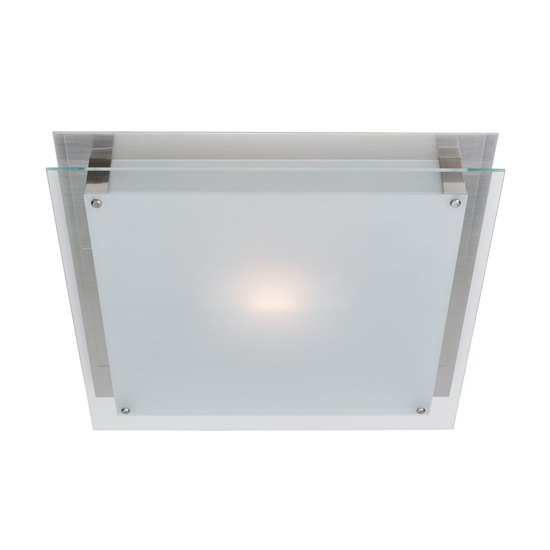 Picture of 52w (2 x 26) Vision G24q-3 Quad Fluorescent Damp Location Brushed Steel Frosted Flush-Mount 15.75"x15.75"x3.25" (CAN 12"x11.75"x1.25")