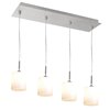 Foto para 160w (4 x 40w) Leilah G9 Halogen Dry Location Brushed Steel WH Scalloped Glass 4 Light Pendant Bar