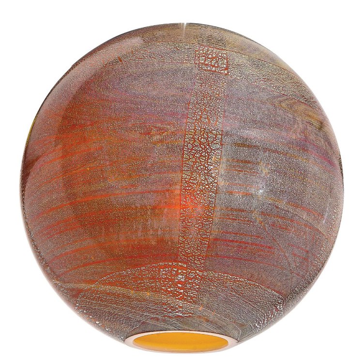 Picture of Safari Silver Amber Opaline Italian Hand Blown Art Safari Opaline Glass Shade