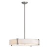 Picture of 300w (5 x 60) Tara E-26 A-19 Incandescent Damp Location Brushed Steel Opal Pendant (CAN 1.4"Ø5.1")