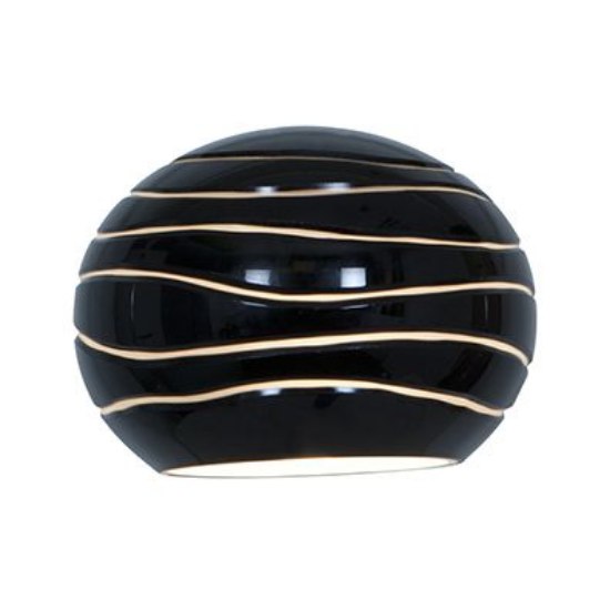 Foto para Sphere Black Lined Etched Glass Shade