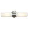 Foto para 26w (2 x 13) Cobalt GU-24 Spiral Fluorescent Damp Location Brushed Steel Opal Wall Fixture (CAN 0.75"Ø5")