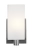 Foto para 60w Archi E-26 A-19 Incandescent Damp Location Brushed Steel Opal Wall & Vanity (CAN 5.9"x4.75"x0.9")