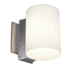 Foto para 60w Tabo E-12 B-10 Incandescent Damp Location Brushed Steel Opal Wall & Vanity (CAN 0.75")