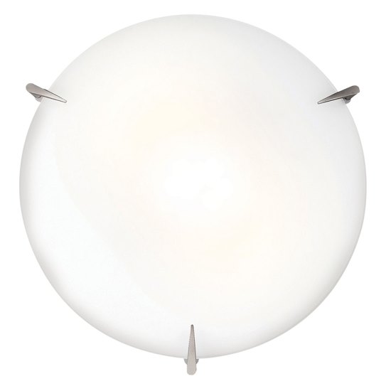Picture of 39w (3 x 13) Zenon GU-24 Spiral Fluorescent Damp Location Brushed Steel Opal Flush-Mount