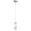 Picture of 40w Delta G9 G9 Halogen Dry Location Brushed Steel White Lined Line Voltage Pendant with Anari Silk (l) Glass