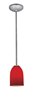 Picture of 100w Bordeaux Glass Pendant E-26 A-19 Incandescent Dry Location Brushed Steel Red Glass 7.5"Ø5.25" (CAN 1.25"Ø5.25")