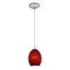Picture of 100w Brandy FireBird Glass Pendant E-26 A-19 Incandescent Dry Location Brushed Steel Red Sky Glass 9"Ø6" (CAN 1.25"Ø5.25")