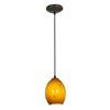 Picture of 100w Brandy FireBird Glass Pendant E-26 A-19 Incandescent Dry Location Oil Rubbed Bronze Amber Sky Glass 9"Ø6" (CAN 1.25"Ø5.25")