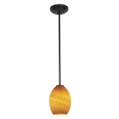 Show details for 100w Brandy FireBird Glass Pendant E-26 A-19 Incandescent Dry Location Oil Rubbed Bronze Amber Firebird Glass 9"Ø6" (CAN 1.25"Ø5.25") Picture of 100w Brandy FireBird Glass Pendant E-26 A-19 Incandescent Dry Location Oil Rubbed Bronze Amber Firebird Glass 9"Ø6" (CAN 1.25"Ø5.25")