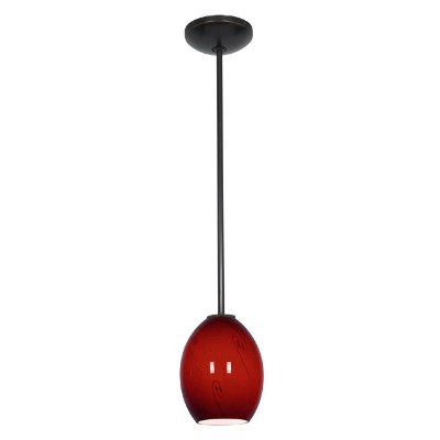 Show details for 100w Brandy FireBird Glass Pendant E-26 A-19 Incandescent Dry Location Oil Rubbed Bronze Red Sky Glass 9"Ø6" (CAN 1.25"Ø5.25") Picture of 100w Brandy FireBird Glass Pendant E-26 A-19 Incandescent Dry Location Oil Rubbed Bronze Red Sky Glass 9"Ø6" (CAN 1.25"Ø5.25")