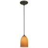 Picture of 100w Bordeaux Glass Pendant E-26 A-19 Incandescent Dry Location Oil Rubbed Bronze Amber Glass 7.5"Ø5.25" (CAN 1.25"Ø5.25")