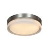 Foto para 15w Solid Module 90Plus CRI Damp Location Brushed Steel Opal - Round Dimmable Solid Glass Led Flush-Mount (OA HT 3)
