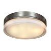 Picture of 30w Solid Module 90Plus CRI Damp Location Brushed Steel Opal - Round Dimmable Solid Glass Led Flush-Mount (OA HT 3.5)