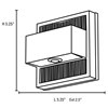 Picture of 7w (2 x 3.5) ZyZx Module 85CRI LED Bronze Marine Grade Wet Location Led Wallwasher (OA HT 5.25) (CAN 5.25"x5.25"x1")