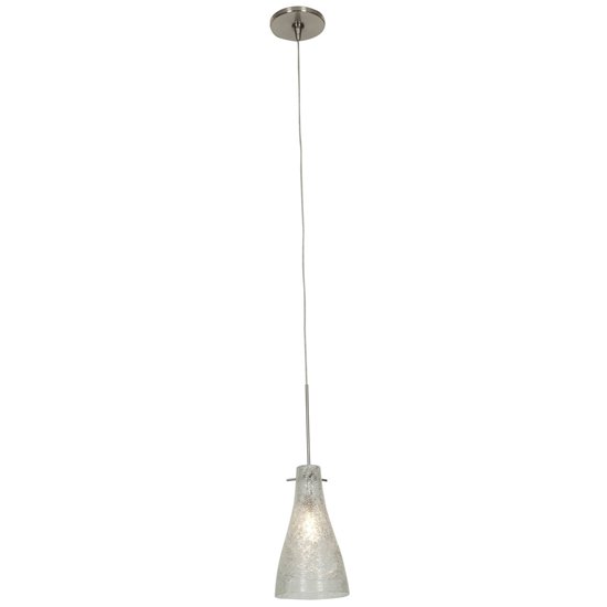 Foto para 35w Cavo GY6.35 Bi-Pin Halogen Dry Location Brushed Steel Crystal Italian Wire Glass Uj Mini Pendant Including Low Profile Mono-Pod (CAN 0.5"Ø4.5")