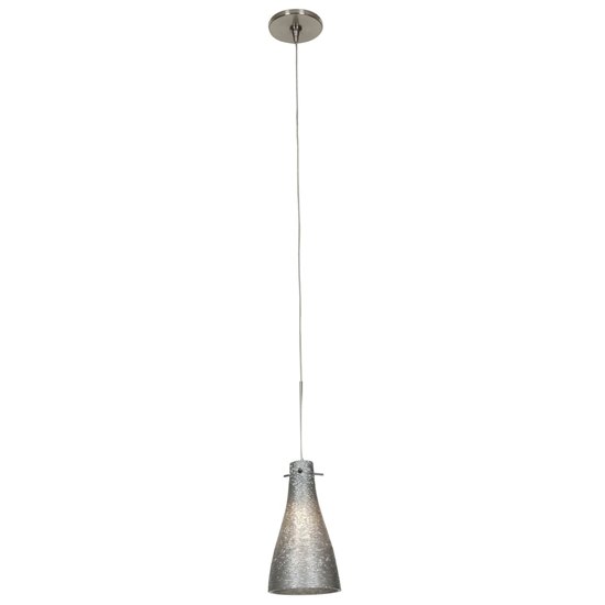 Foto para 35w Cavo GY6.35 Bi-Pin Halogen Dry Location Brushed Steel Metal Italian Wire Glass Uj Mini Pendant Including Low Profile Mono-Pod (CAN 0.5"Ø4.5")