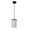 Picture of 100w Basik E-26 A-19 Incandescent Dry Location Oil Rubbed Bronze Opal Square Glass Pendant (CAN 0.5"Ø4")