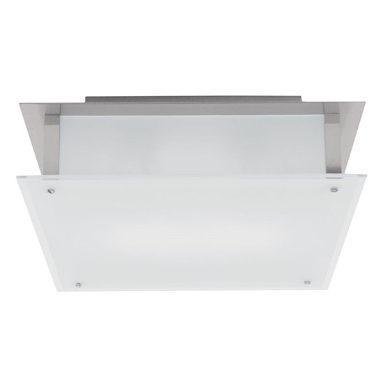 Foto para 15w Vision Module 90Plus CRI Damp Location Brushed Steel Frosted Dimmable Led Flush-Mount 9.5"x9.5"x3.25" (OA HT 3.25) (CAN 4.6"x6.9"x1.25")