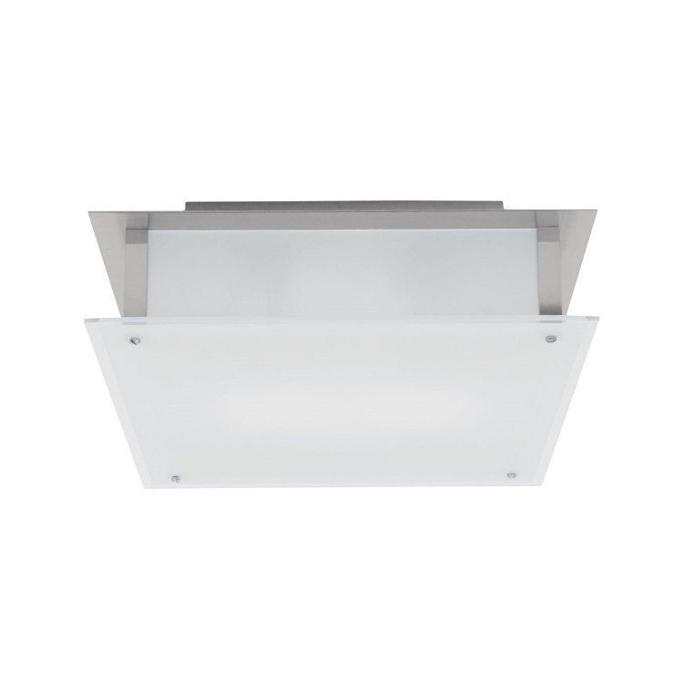 Picture of 15w Vision Module 90Plus CRI Damp Location Brushed Steel Frosted Dimmable Led Flush-Mount 11.8"x11.8"x3.25" (OA HT 3.25) (CAN 7.1"x6"x1.25")