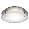 Foto para 15w VisionRound Module 90Plus CRI Damp Location Brushed Steel Frosted Dimmable Led Flush-Mount 3.25"Ø11.75" (OA HT 3.25) (CAN 1.1"Ø9.3")