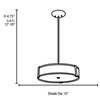 Picture of 30w Tara Module 90Plus CRI Damp Location Brushed Steel Opal Dimmable Led Semi-Flush Or Pendant 4.75"Ø18" (CAN 0.9"Ø5.1")