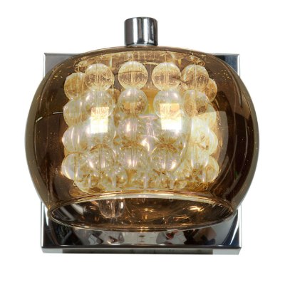 Show details for 48w Glam G9 G9 Xenon Damp Location Chrome 1-Light Mirror Glass With Crystal Vanity (OA HT 4.75) (CAN 4.75"x4.75"x1") Picture of 48w Glam G9 G9 Xenon Damp Location Chrome 1-Light Mirror Glass With Crystal Vanity (OA HT 4.75) (CAN 4.75"x4.75"x1")