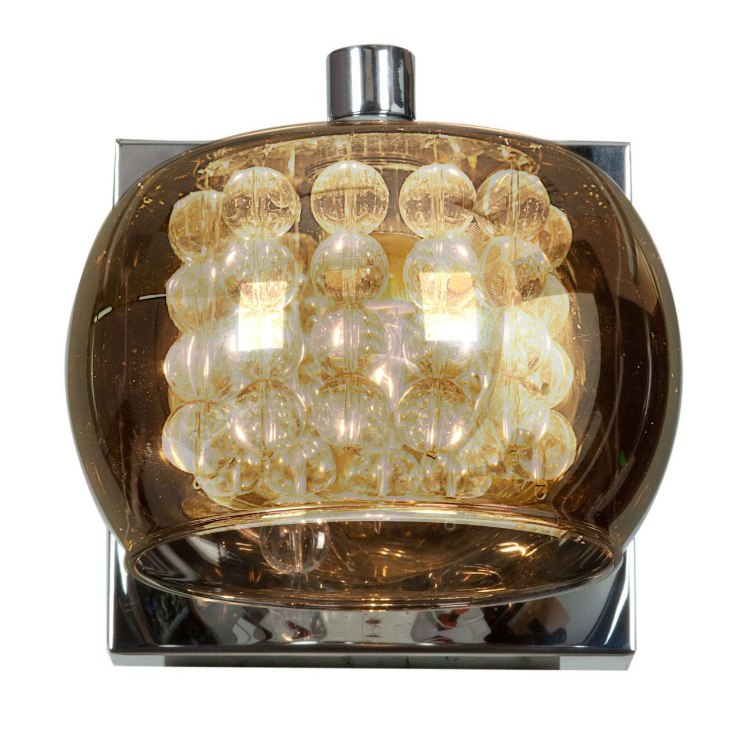 Foto para 48w Glam G9 G9 Xenon Damp Location Chrome 1-Light Mirror Glass With Crystal Vanity (OA HT 4.75) (CAN 4.75"x4.75"x1")