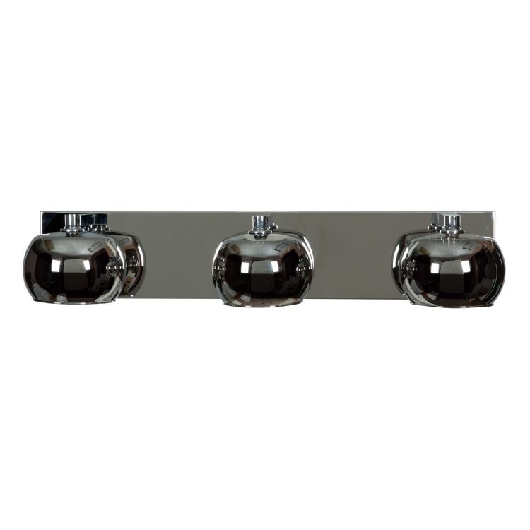 Picture of 144w (3 x 48) Glam G9 G9 Xenon Damp Location Chrome 3-Light Mirror Glass With Crystal Vanity (OA HT 4.75) (CAN 24"x4.75"x1")