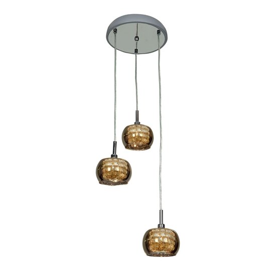 Picture of 144w (3 x 48) Glam G9 G9 Xenon Dry Location Chrome Mirror Glass With Crystal 3 -Light Pendant (CAN 1.5"Ø10")