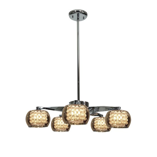 Foto para 240w (5 x 48) Glam G9 G9 Xenon Dry Location Chrome MIR 5- Light Chandelier