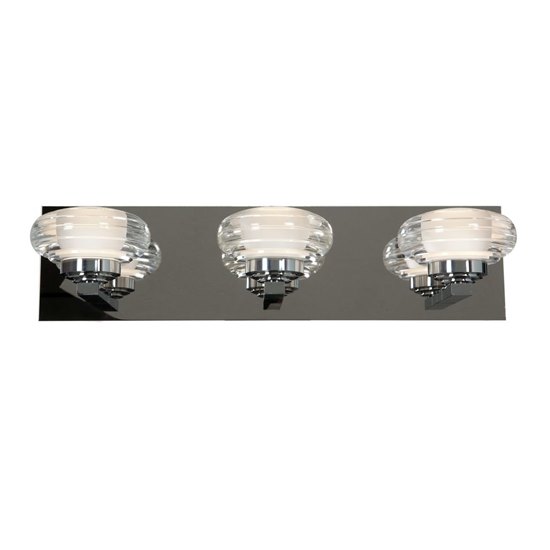 Picture of 12w (3 x 4) Optix Module 90CRI LED Damp Location Chrome ACR 3-Light Dimmable Led Wall Vanity Fixture (OA HT 4.75)