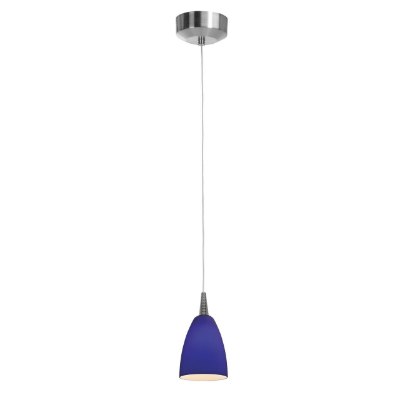 Show details for 5w Tungsten Module Dry Location Brushed Steel Cobalt Led Pendant With Mania Glass 5"Ø4" (CAN 4.5"Ø4.5") Picture of 5w Tungsten Module Dry Location Brushed Steel Cobalt Led Pendant With Mania Glass 5"Ø4" (CAN 4.5"Ø4.5")