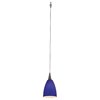 Foto para 35w Zeta Mania GY6.35 Bi-Pin Halogen Dry Location Brushed Steel Cobalt Low Voltage Pendant With Mania Glass Excluding Mono-Pod