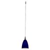 Foto para 35w Zeta Mania GY6.35 Bi-Pin Halogen Dry Location Brushed Steel Cobalt Low Voltage Pendant With Mania Glass Excluding Mono-Pod