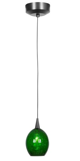 Foto para 35w Zeta GY6.35 Bi-Pin Halogen Dry Location Brushed Steel JADE Studio C Crackle Glass Pendant~ (CAN Ø4.5")