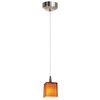 Foto para 35w Zeta GY6.35 Bi-Pin Halogen Dry Location Brushed Steel Amber Low Voltage Pendant With Hermes Glass (CAN Ø4.5")