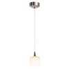 Picture of 35w Zeta GY6.35 Bi-Pin Halogen Dry Location Brushed Steel Opal Low Voltage Pendant With Hermes Glass (CAN Ø4.5")