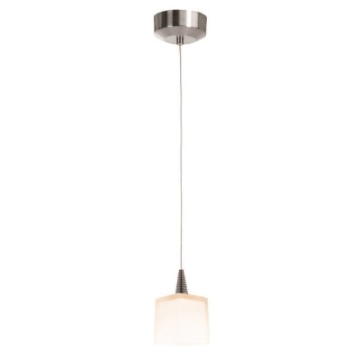 Show details for 35w Zeta GY6.35 Bi-Pin Halogen Dry Location Brushed Steel Opal Low Voltage Pendant With Hermes Glass (CAN Ø4.5") Picture of 35w Zeta GY6.35 Bi-Pin Halogen Dry Location Brushed Steel Opal Low Voltage Pendant With Hermes Glass (CAN Ø4.5")