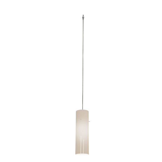 Picture of 35w Zeta GY6.35 Bi-Pin Halogen Dry Location Brushed Steel Opal Anari Silk Low Voltage Pendant Excluding Mono-Pod (CAN 4.5")