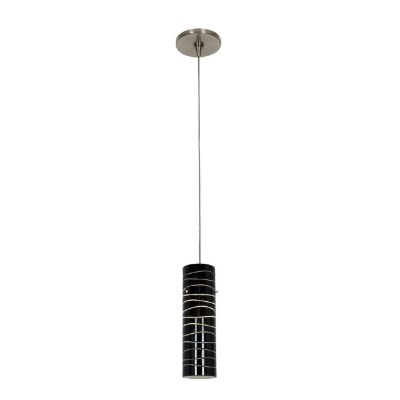 Show details for 35w Zeta GY6.35 Bi-Pin Halogen Dry Location Brushed Steel Black Lined Anari Silk Low Voltage Pendant Including Low Profile Mono-Pod (CAN Ø4.5") Picture of 35w Zeta GY6.35 Bi-Pin Halogen Dry Location Brushed Steel Black Lined Anari Silk Low Voltage Pendant Including Low Profile Mono-Pod (CAN Ø4.5")