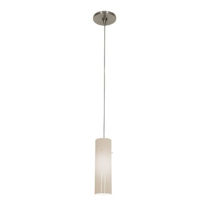 Show details for 35w Zeta GY6.35 Bi-Pin Halogen Dry Location Brushed Steel Opal Anari Silk Low Voltage Pendant Including Low Profile Mono-Pod (CAN Ø4.5") Picture of 35w Zeta GY6.35 Bi-Pin Halogen Dry Location Brushed Steel Opal Anari Silk Low Voltage Pendant Including Low Profile Mono-Pod (CAN Ø4.5")