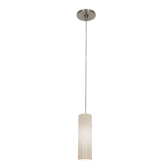 Picture of 35w Zeta GY6.35 Bi-Pin Halogen Dry Location Brushed Steel Opal Anari Silk Low Voltage Pendant Including Low Profile Mono-Pod (CAN Ø4.5")