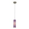 Picture of 35w Zeta GY6.35 Bi-Pin Halogen Dry Location Brushed Steel Plum Anari Silk Low Voltage Pendant Including Low Profile Mono-Pod (CAN Ø4.5")