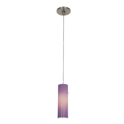 Show details for 35w Zeta GY6.35 Bi-Pin Halogen Dry Location Brushed Steel Plum Anari Silk Low Voltage Pendant Including Low Profile Mono-Pod (CAN Ø4.5") Picture of 35w Zeta GY6.35 Bi-Pin Halogen Dry Location Brushed Steel Plum Anari Silk Low Voltage Pendant Including Low Profile Mono-Pod (CAN Ø4.5")