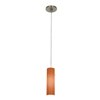 Foto para 35w Zeta GY6.35 Bi-Pin Halogen Dry Location Brushed Steel White Lined Anari Silk Low Voltage Pendant Including Low Profile Mono-Pod (CAN Ø4.5")